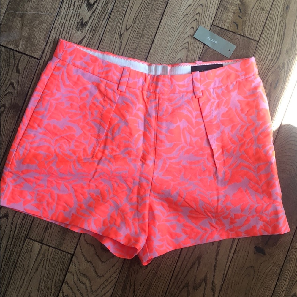 J. Crew Neon Jacquard Tap Shorts